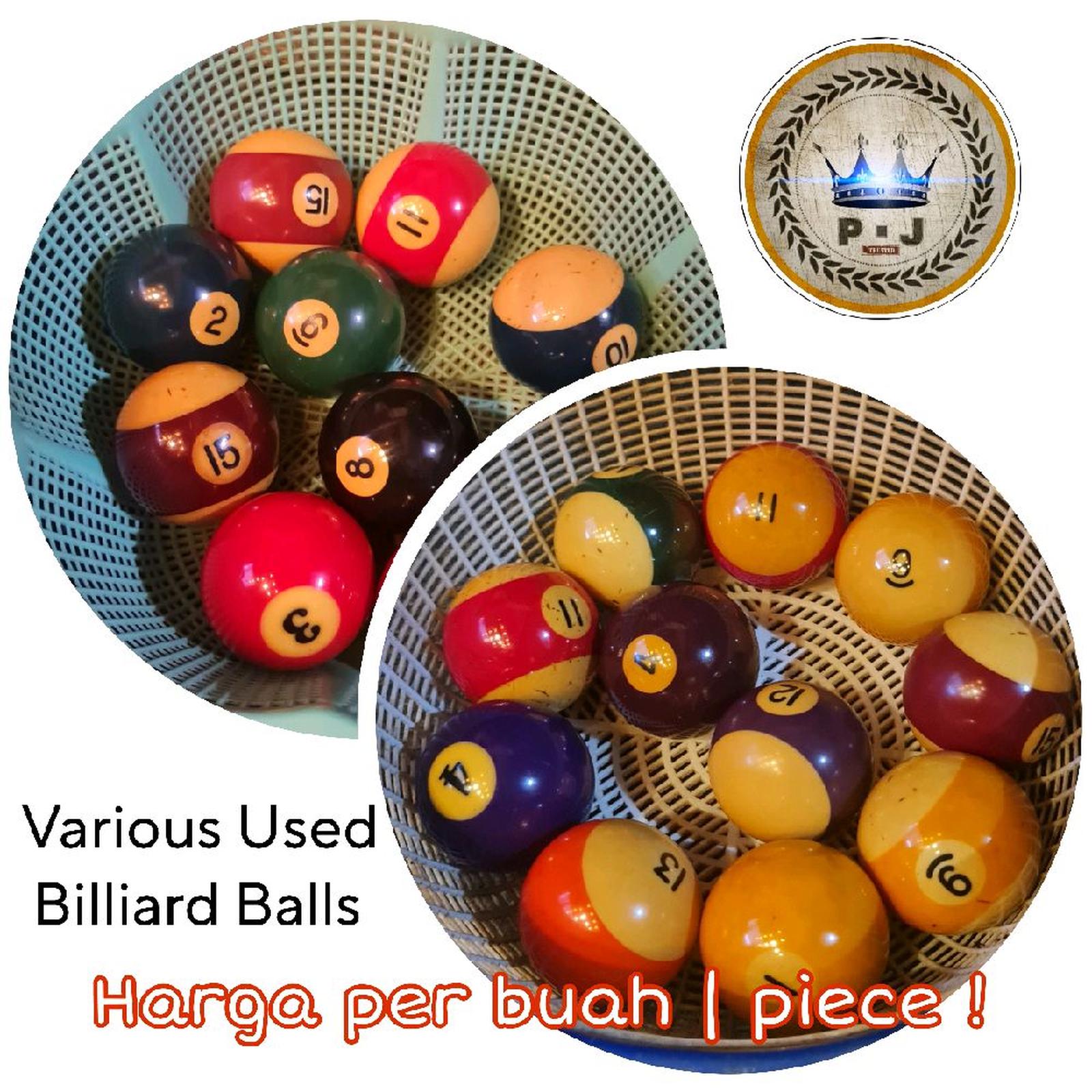 PJ - Bola Billiard Eceran | Original Belgian Ball - ukuran 2.1/4" | Bola Besar - Used - Baret Banyak