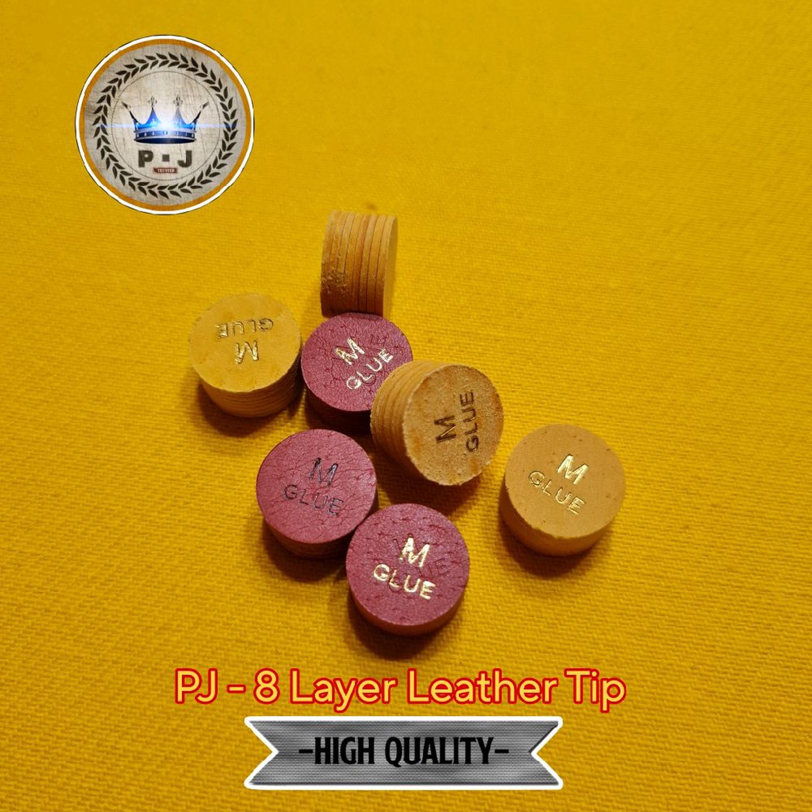 PJ - Billiard Cue Tip | 8 Multilayered Leather - Red